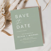 Sage Green Elegant Boho Save the Date Minimalist
