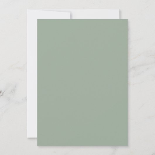 Sage Green Elegant Borders Foto Chic Verloving Save The Date (Achterkant)
