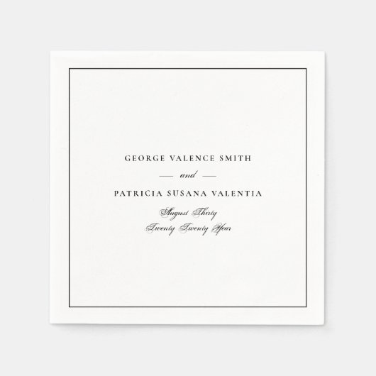 Sage Green Elegant Calligraphy Framed Wedding Servet (Voorkant)