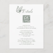 Sage Green Elegant Calligraphy Wedding Details Informatiekaartje (Voorkant)