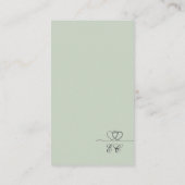 Sage Green Elegant Calligraphy Wedding RSVP Card Visitekaartje (Achterkant)