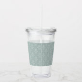 Sage Green Elegant Damask - Gepersonaliseerd Acryl Drinkbeker (Rechts)