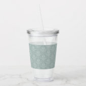 Sage Green Elegant Damask - Gepersonaliseerd Acryl Drinkbeker (Links)