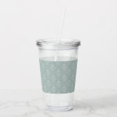 Sage Green Elegant Damask - Gepersonaliseerd Acryl Drinkbeker (Achterkant)