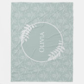 Sage Green Elegant Damask - Gepersonaliseerd Fleece Deken (Voorkant)