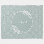 Sage Green Elegant Damask - Gepersonaliseerd Fleece Deken (Voorkant (Horizontaal))