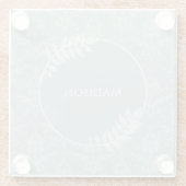 Sage Green Elegant Damask - Gepersonaliseerd Glazen Onderzetter (Achterkant)