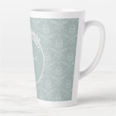 Sage Green Elegant Damask - Gepersonaliseerd Latte Mok (Rechts)