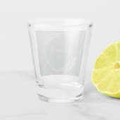 Sage Green Elegant Damask - Gepersonaliseerd Shot Glas (Achterkant)