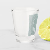 Sage Green Elegant Damask - Gepersonaliseerd Shot Glas (Links)