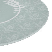 Sage Green Elegant Damask - Gepersonaliseerd Snijplank (Hoek)