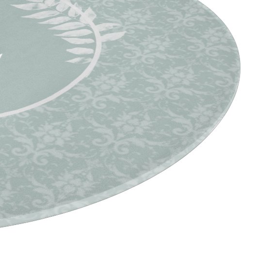 Sage Green Elegant Damask - Gepersonaliseerd Snijplank (Hoek)