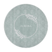 Sage Green Elegant Damask - Gepersonaliseerd Snijplank (Voorkant)