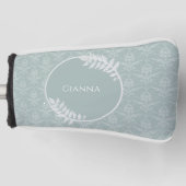 Sage Green Elegant Damask Golfheadcover (Voorkant)
