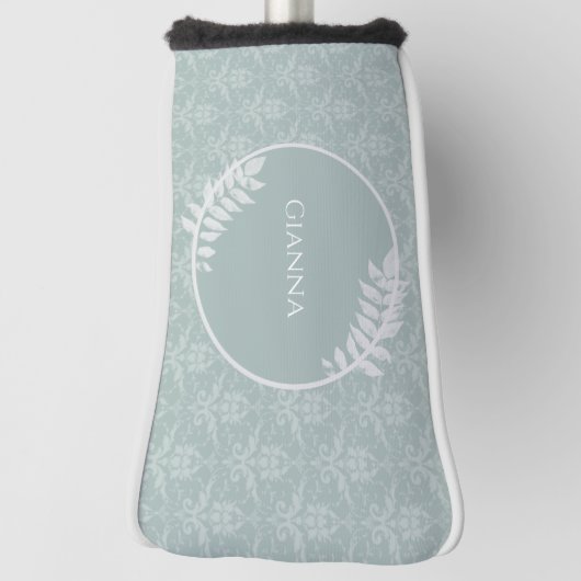 Sage Green Elegant Damask Golfheadcover (Draai 90)