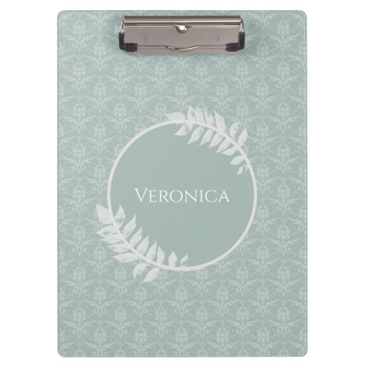 Sage Green Elegant Damask Klembord (Voorkant)