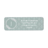 Sage Green Elegant Damask Label (Voorkant)
