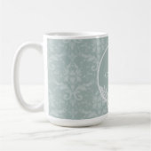 Sage Green Elegant Damask persoonlijke koffie Mok (Links)
