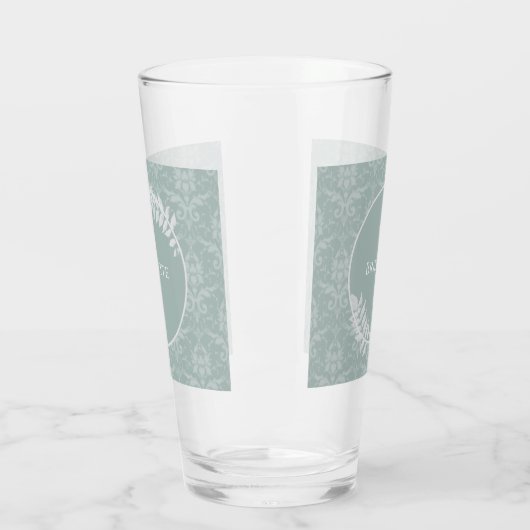 Sage Green Elegant Damask Speciaal glas (Links)