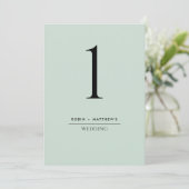 Sage Green Elegant en Simple Table Number (Staand voorkant)