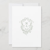 Sage Green Elegant French Floral Wedding Kaart (Achterkant)