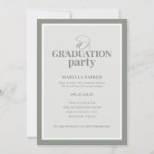 Sage Green Elegant Graduation Party | RSVP QR Code Kaart (Voorkant)