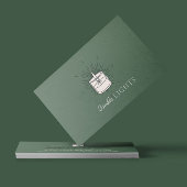 Sage green Elegant Handmade Wax Soy Candle Visitekaartje