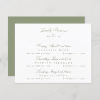 Sage Green Elegant Kalligrafie multi-event