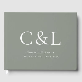 Sage Green Elegant Minimalist Wedding Gastenboek