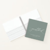 Sage Green Elegant Minimalist Wedding Guest Book Notitieboek (Binnen)
