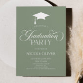 Sage Green Elegant minimalistisch Afstuderen Kaart