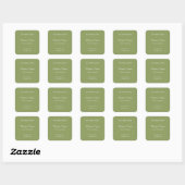 Sage Green Elegant modern minimaal productlabel Vierkante Sticker (Vel)