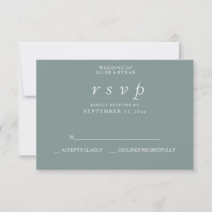 Sage Green Elegant Modern Wedding RSVP