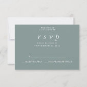 Sage Green Elegant Modern Wedding RSVP Kaartje (Voorkant)