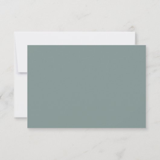 Sage Green Elegant Modern Wedding RSVP Kaartje (Achterkant)