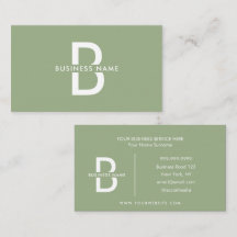 Sage Green Elegant Monogram Modern Professional