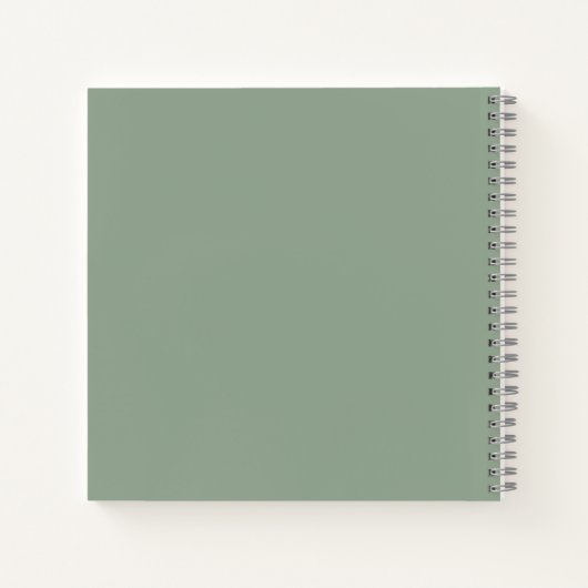 Sage Green Elegant Monogram Sketchbook Notitieboek (Achterkant)