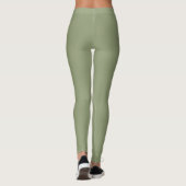 Sage Green Elegant Neutral Plain Solid Color Leggings (Achterkant)