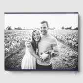 Sage Green Elegant Photo Wedding Guest Book Gastenboek (Achterkant)