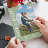 Sage Green Elegant Photo Wedding Save the Date