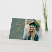 Sage Green Elegant Script Afstuderen Hartelijk dan Folie Wenskaart (Voorkant)