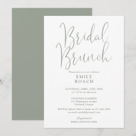 Sage Green Elegant Script Bruids Bunch Douche Kaart
