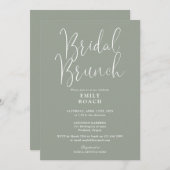 Sage Green Elegant Script Bruids Bunch Douche Kaart (Voorkant / Achterkant)