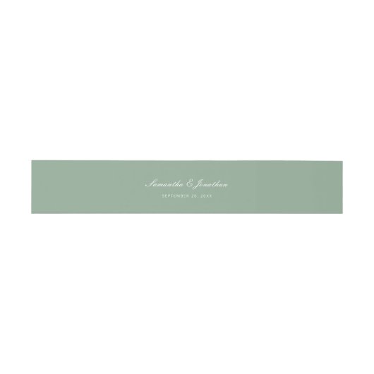 Sage Green | Elegant Script bruiloft Uitnodigingen Wikkel (Vlak)
