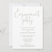 Sage Green Elegant Script Engagement Party Kaart (Voorkant)