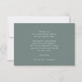 Sage Green Elegant Script Modern Photo Wedding Bedankkaart (Achterkant)
