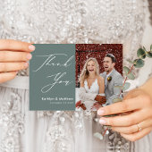 Sage Green Elegant Script Modern Weddenschap Bedan Briefkaart