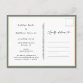 Sage Green Elegant Script Wedding Save the Date Aankondigingskaart (Achterkant)