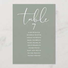 Sage Green Elegant Seating Plan Table Number Kaart