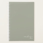 Sage Green Elegant Simple Minimalist op maat Planner (Voorkant)